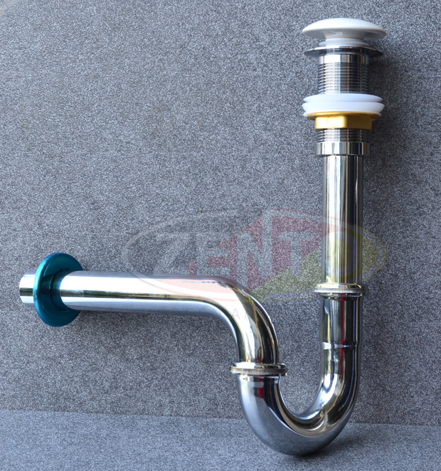 Bộ xi phông lavabo kín xả nhấn sứ ZXP011-2