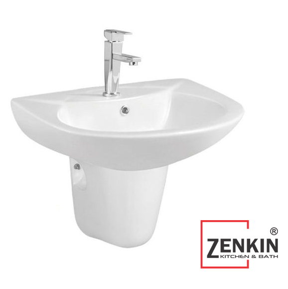 Chậu Lavabo treo tường chân lửng Zenkin ZK7109 (3001)