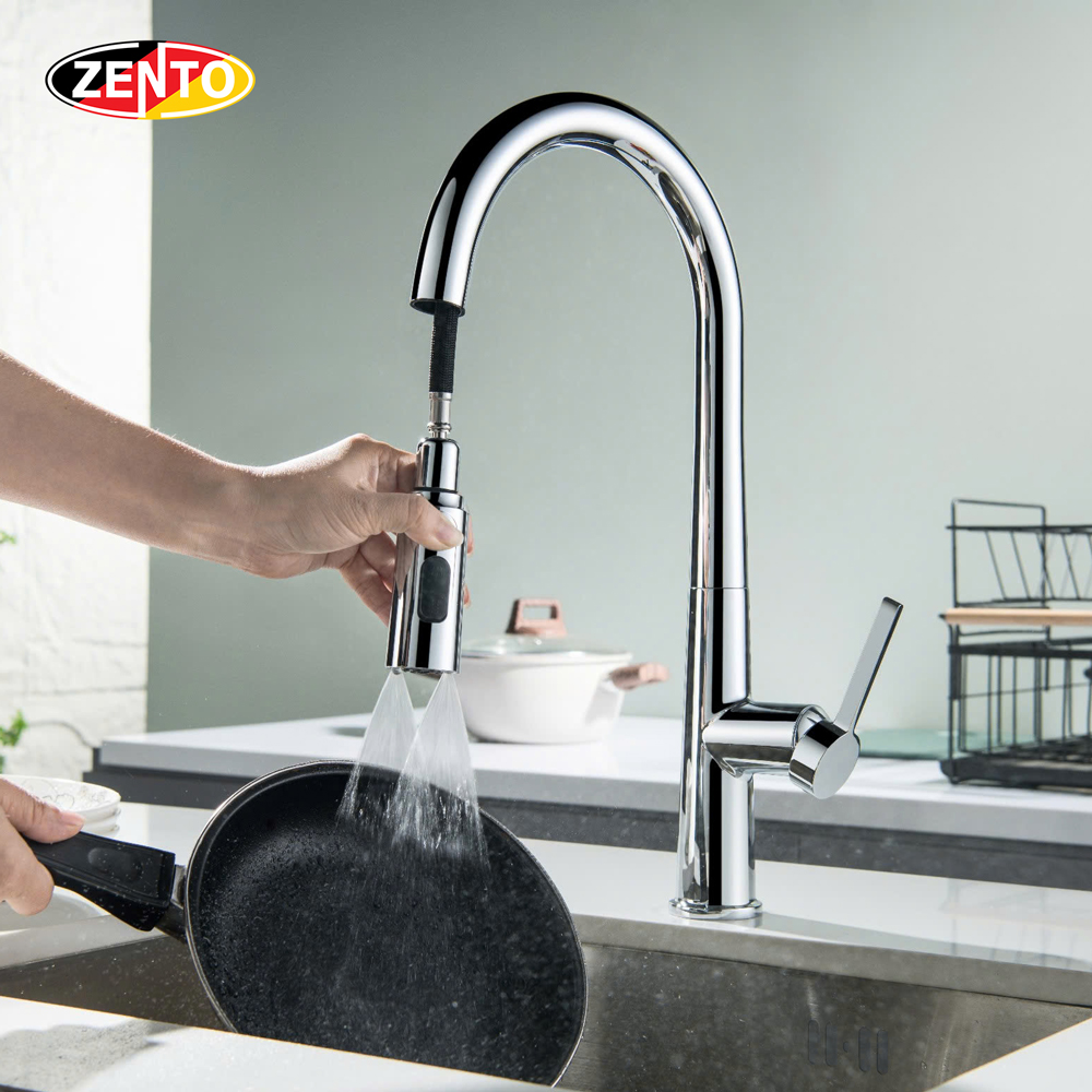 Vòi rửa chén bát nóng lạnh Pulldown Spray ZT5523 (Dây rút)