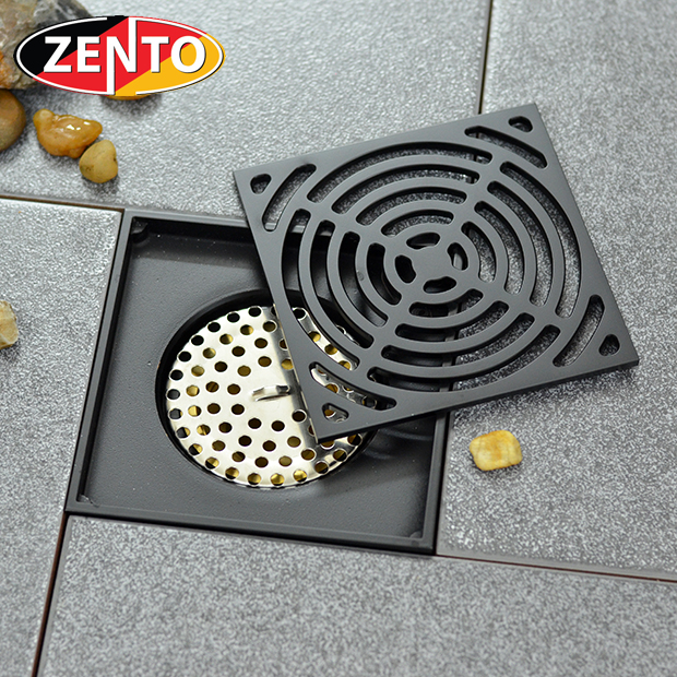Thoát sàn chống mùi Black series Zento ZT575-1B (120x120mm) Thoát sàn chống mùi Black series Zento ZT575-1B (120x120mm)