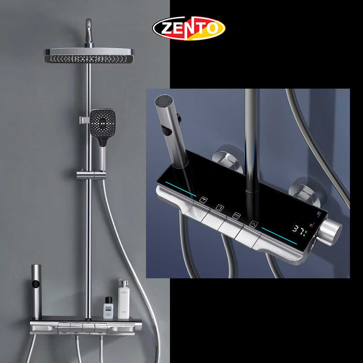 Bộ sen cây 4in1 hiển thị nhiệt độ nước ZT8178 (digital display shower) Bộ sen cây 4in1 hiển thị nhiệt độ nước ZT8178 (digital display shower)