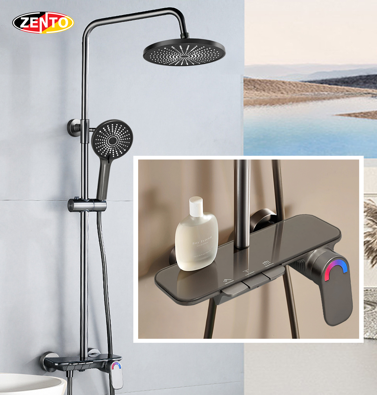 Bộ sen cây nóng lạnh Crystal series ZT8143-Gr Bộ sen cây nóng lạnh Crystal series ZT8143-Gr