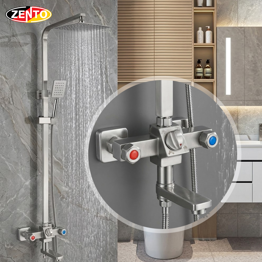 Bộ sen cây nóng lạnh inox304 SUS8210-Square