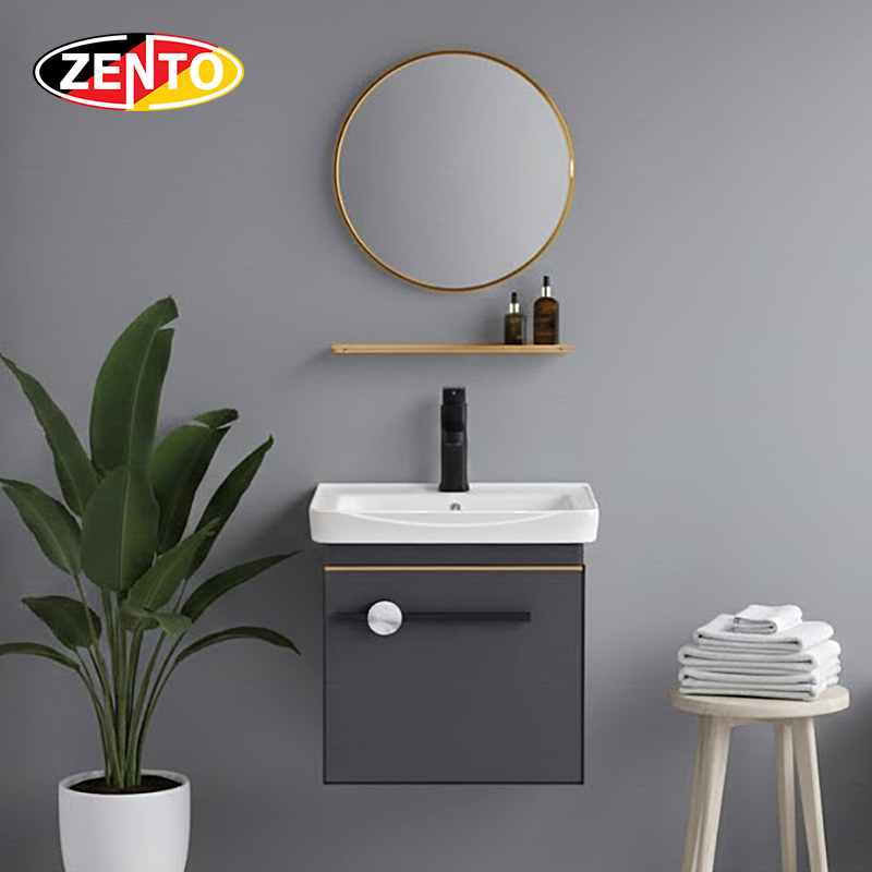 Bộ tủ chậu, kệ gương Lavabo mini ZT-LV959-Gr (Aluminum-858)