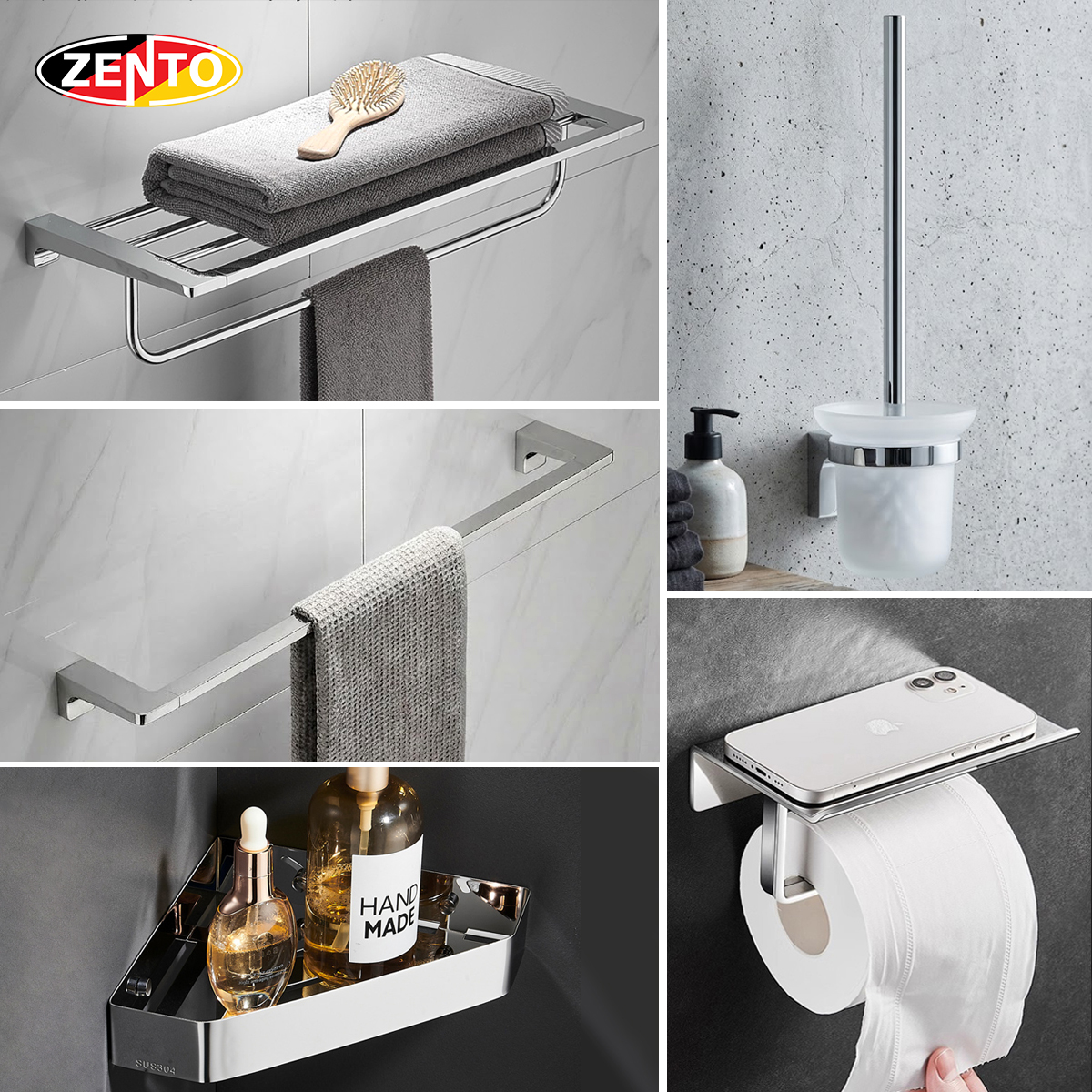 Bộ 5 phụ kiện nhà tắm Zento AL13 (905)