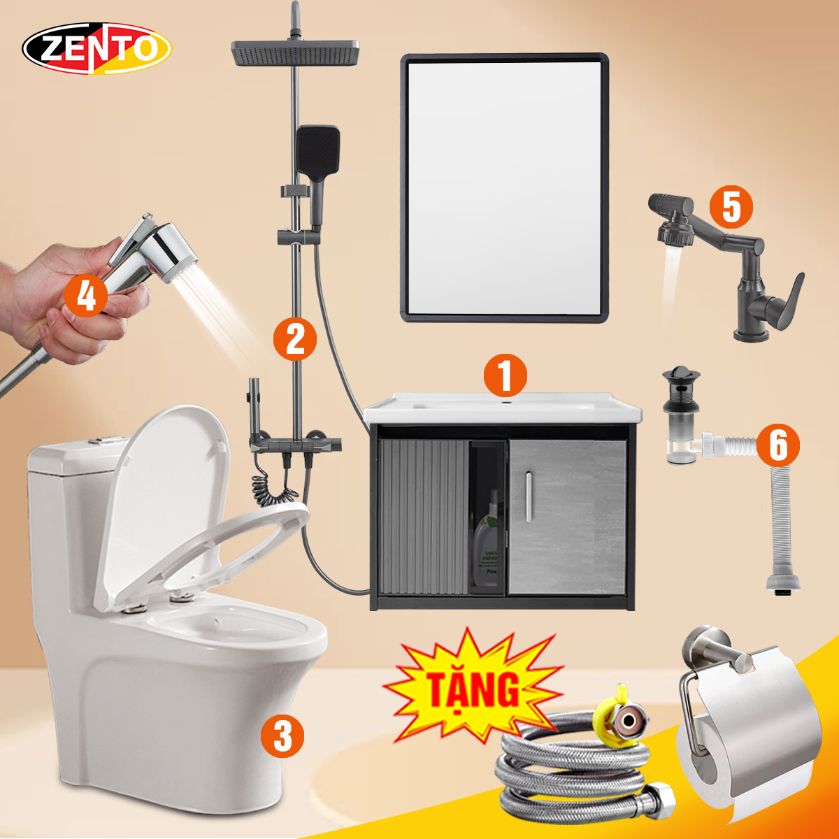 Combo 6 thiết bị vệ sinh Zento BS03-2024