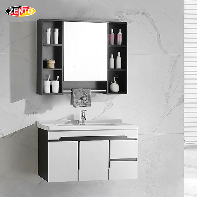 Bộ tủ, chậu, kệ gương Lavabo Black & White ZT-LV882Q