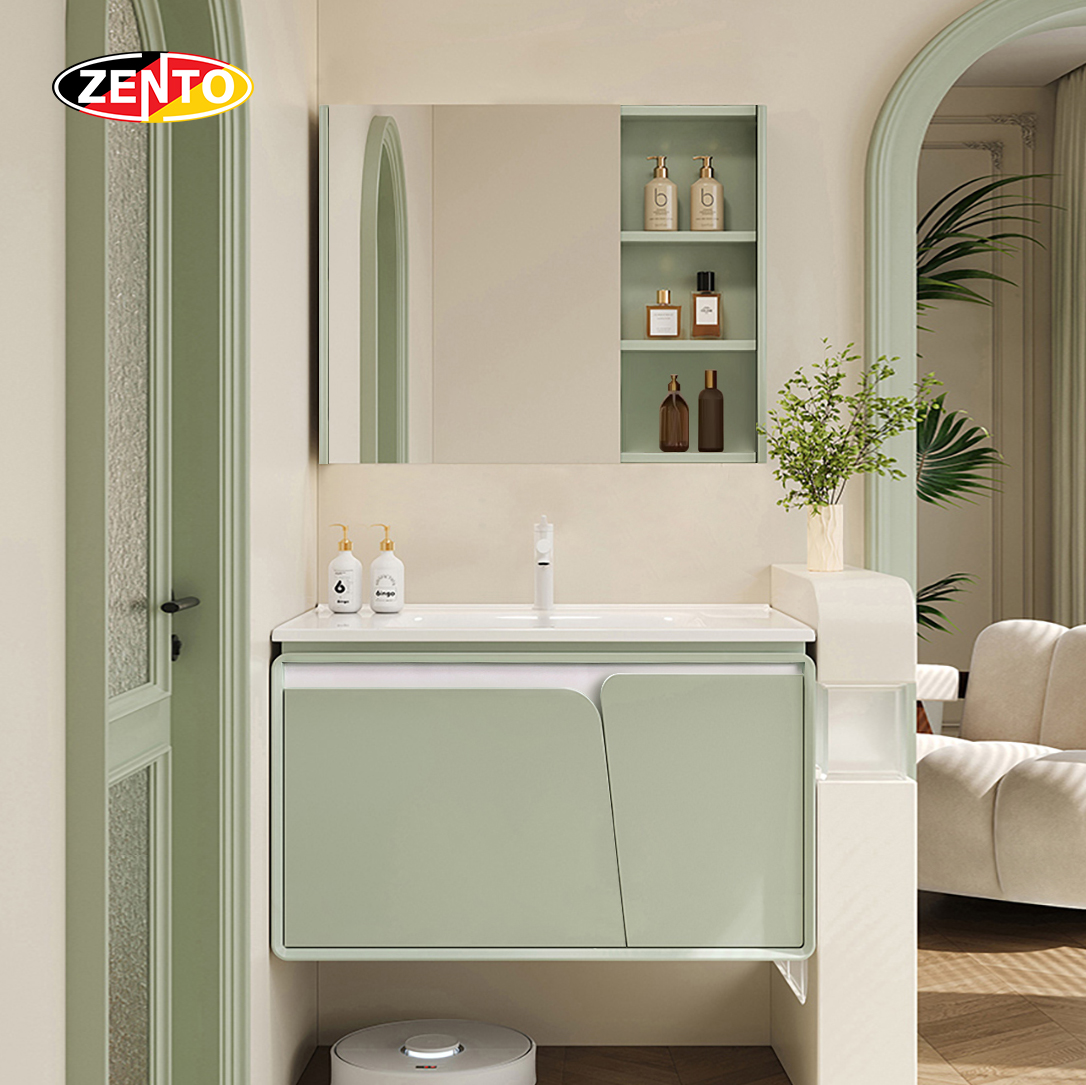 Bộ tủ, chậu, tủ gương Lavabo LV8967-Pastel blue