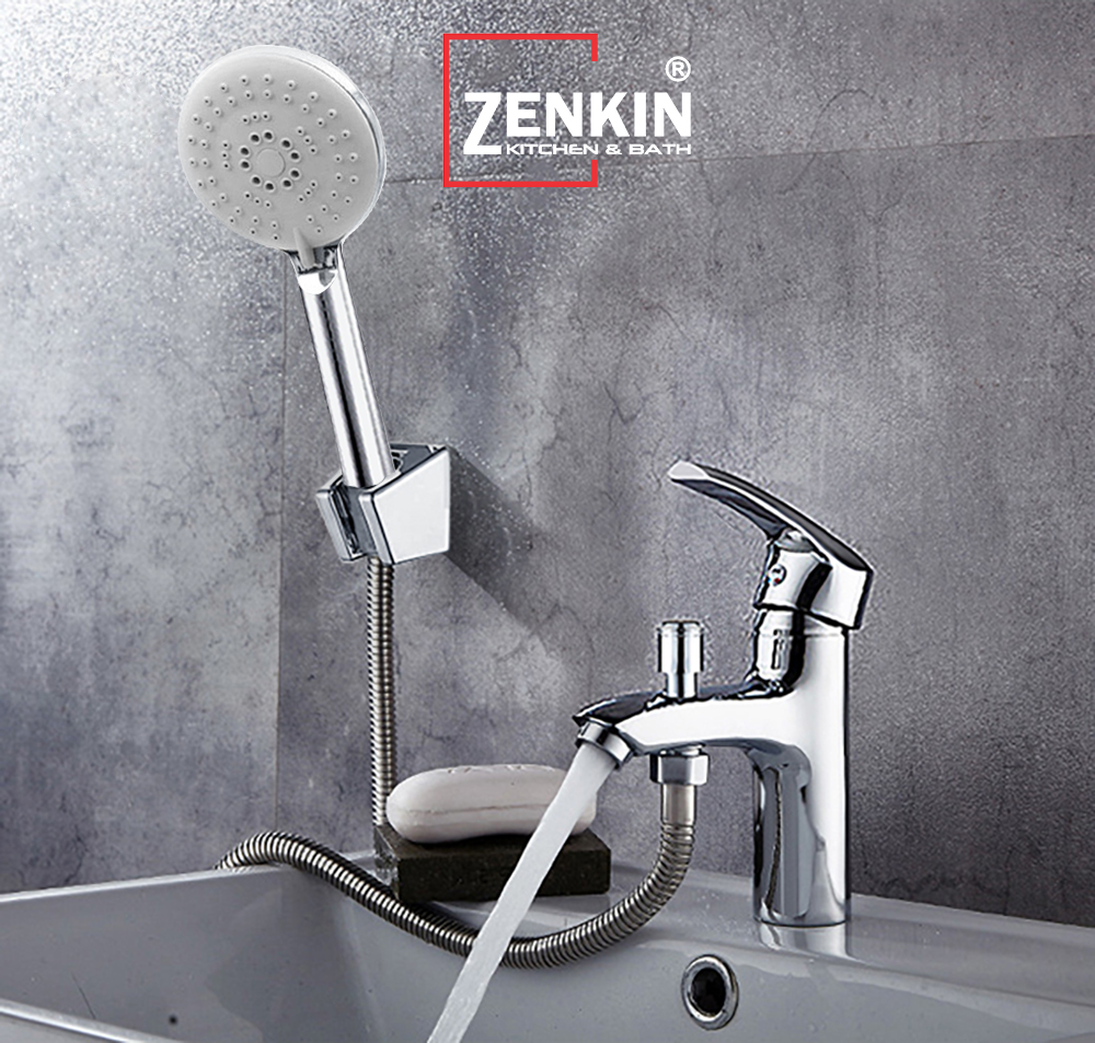 Bộ vòi lavabo kết hợp sen tắm nóng lạnh Zenkin ZK1045-2023 Bộ vòi lavabo kết hợp sen tắm nóng lạnh Zenkin ZK1045-2023