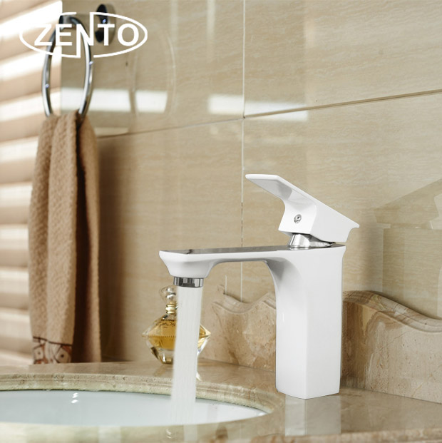 Vòi chậu rửa nóng lạnh mạ sứ Zento ZT2084