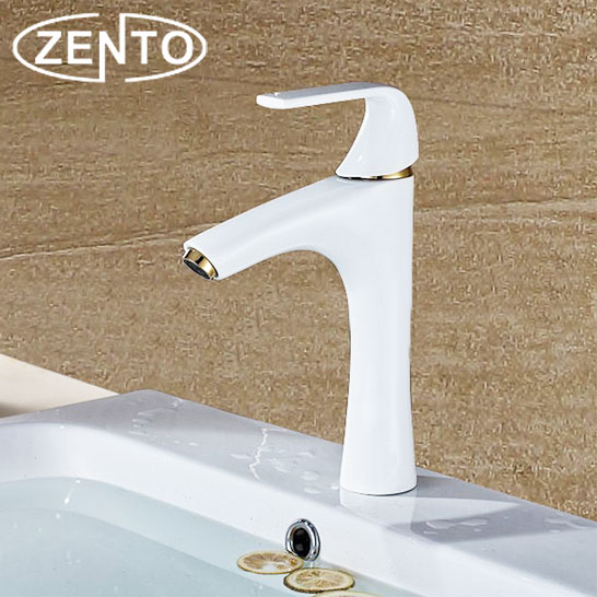 Vòi chậu rửa nóng lạnh mạ sứ giả cổ Zento ZT2085