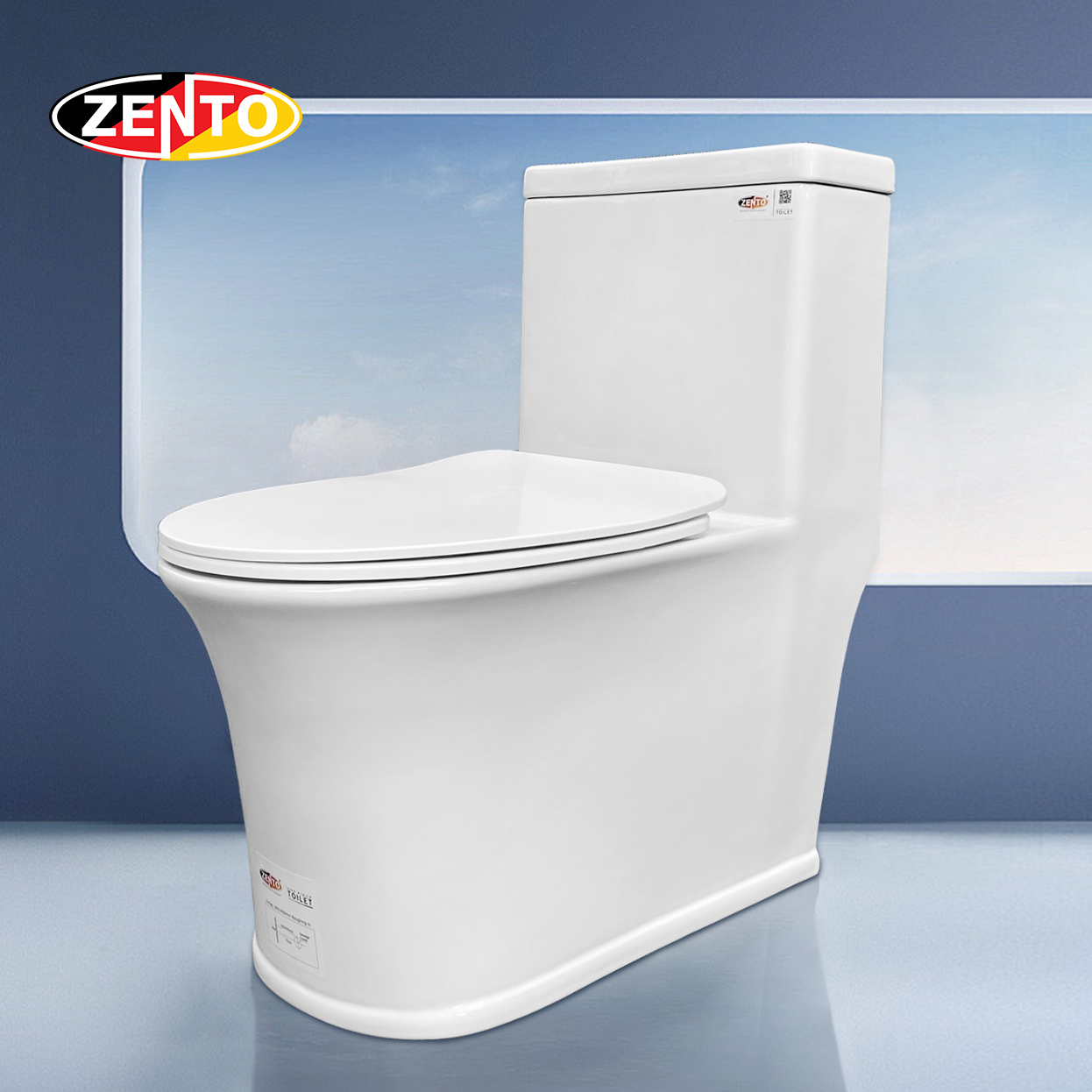 Bàn cầu 1 khối không viền Rimless Toilet BC2192 (nắp nhựa UF)