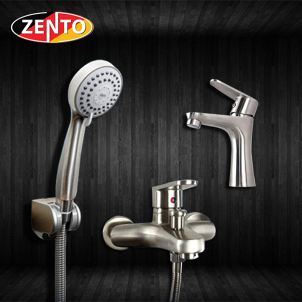 Cặp đôi sen tắm và vòi lavabo inox304 Zento CB008 Cặp đôi sen tắm và vòi lavabo inox304 Zento CB008