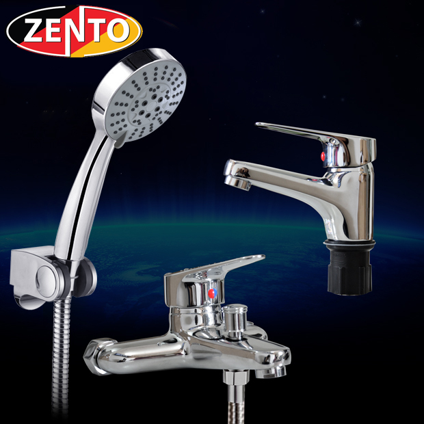 Cặp đôi sen tắm và vòi lavabo Zento CB016 Cặp đôi sen tắm và vòi lavabo Zento CB016