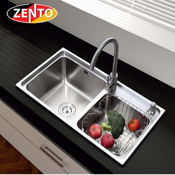 Chậu rửa bát inox 2 hố zento HD8045-304GM Chậu rửa bát inox 2 hố zento HD8045-304GM
