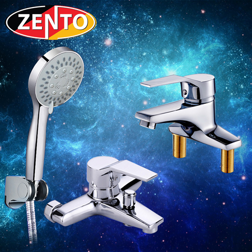 Cặp đôi sen tắm và vòi lavabo Zento CB015 Cặp đôi sen tắm và vòi lavabo Zento CB015