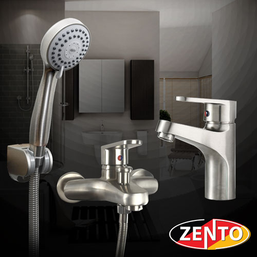 Cặp đôi sen tắm và vòi lavabo Inox 304 Zento CB001