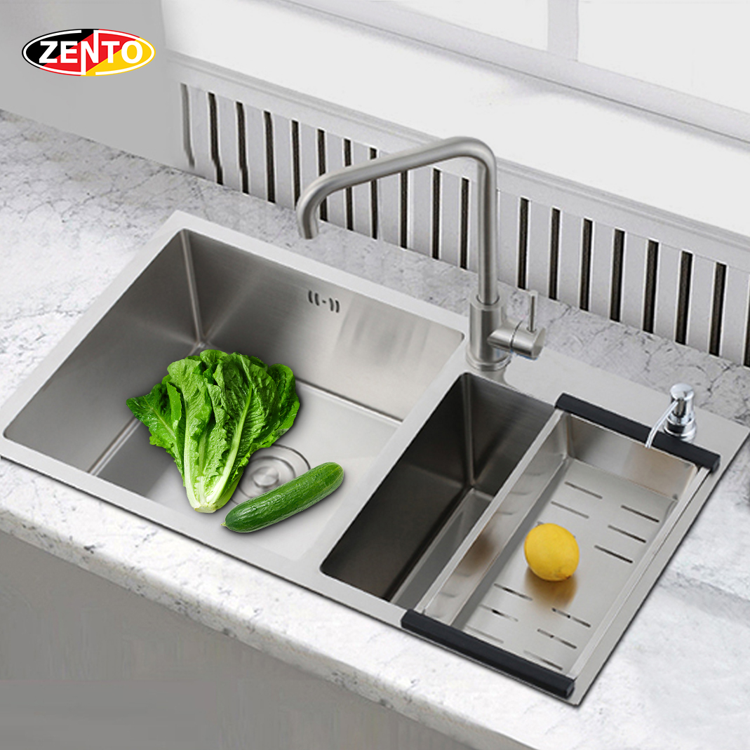 Chậu rửa chén, bát inox 2 hố zento HD7843-304 Chậu rửa chén, bát inox 2 hố zento HD7843-304