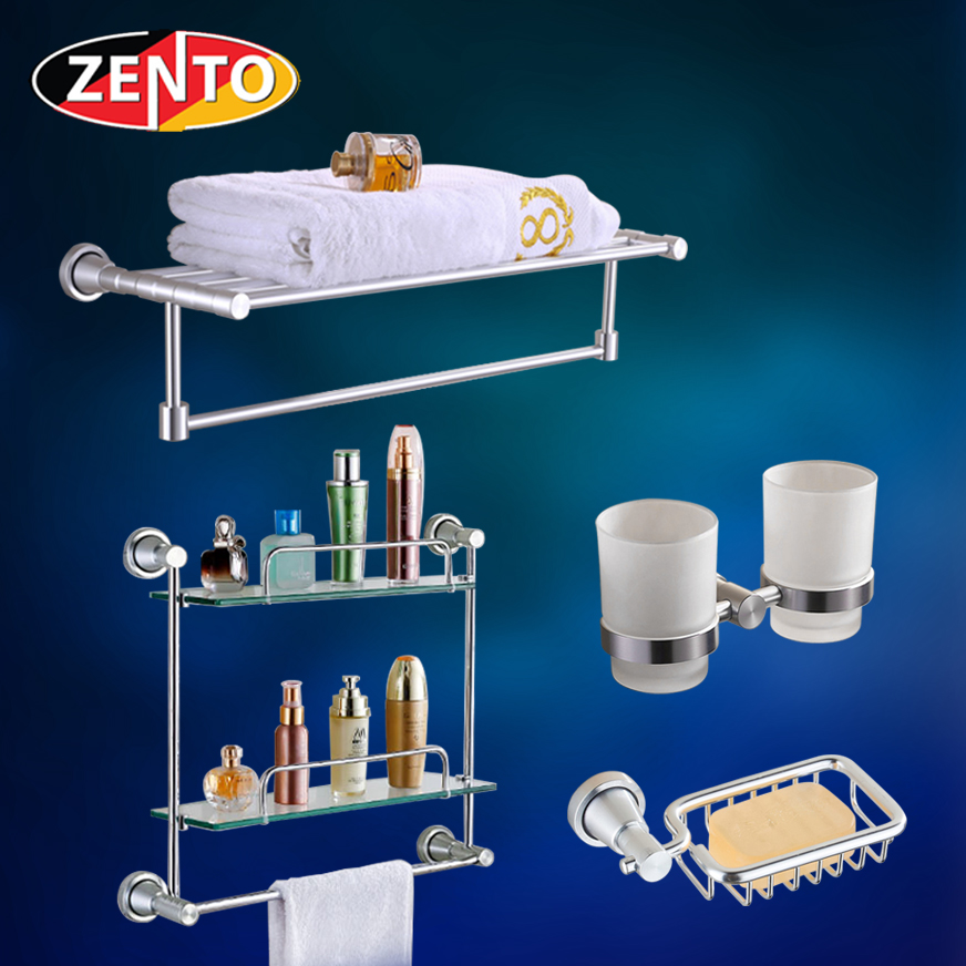 Bộ 4 phụ kiện phòng tắm hợp kim nhôm LS141 Bộ 4 phụ kiện phòng tắm hợp kim nhôm LS141