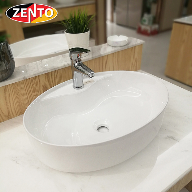 Chậu lavabo đặt bàn Zento LV1094A (545x395x150mm)