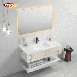 Bộ chậu lavabo, bàn đá, kệ, gương đèn Led ZT-LV8989-A (202)