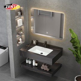 Bộ chậu lavabo âm, bàn đá, gương đèn Led ZT-LV8969
