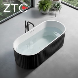 Bồn tắm nằm Roman Freestanding Stone Bath ZTC-D006 (Black & White)