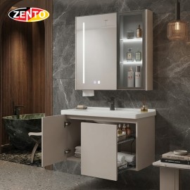 Bộ tủ lavabo gương đèn Led LV1153-Brown (E525) Bộ tủ lavabo gương đèn Led LV1153-Brown (E525)