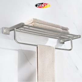 Giá để đồ kết hợp treo khăn inox Zento HA4513-Brushed