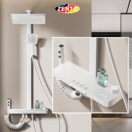 Bộ sen cây 4in1 hiển thị nhiệt độ nước ZT8170-White (digital display shower)