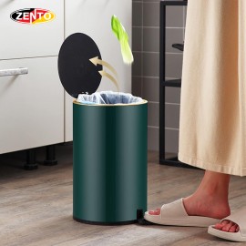 Thùng rác inox đạp chân nắp êm HC1240-Dark green & Gold