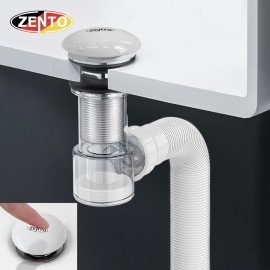 Bộ xi phông nhấn sứ & ống xả mềm lavabo ZXP045