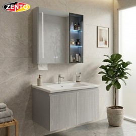 Bộ tủ lavabo gương đèn Led LV1157-Grey wood grain (E103)
