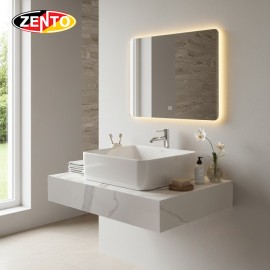 Bộ chậu lavabo, bàn đá, gương đèn Led LV8987 Bộ chậu lavabo, bàn đá, gương đèn Led LV8987