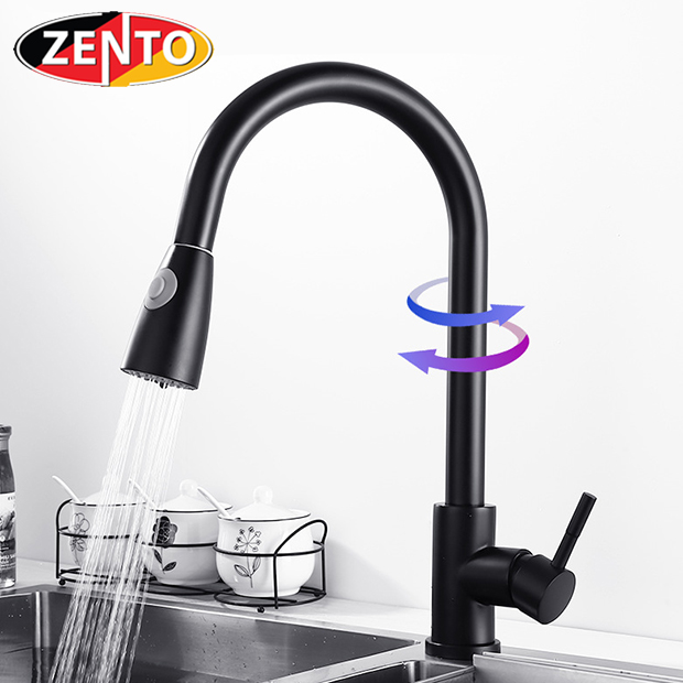 Vòi rửa bát nóng lạnh Pulldown Spray ZT5507-1Black (Dây rút)