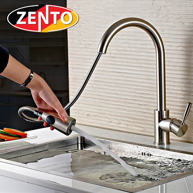 Vòi rửa bát nóng lạnh inox 304 Zento SUS5578 (dây rút) Vòi rửa bát nóng lạnh inox 304 Zento SUS5578 (dây rút)