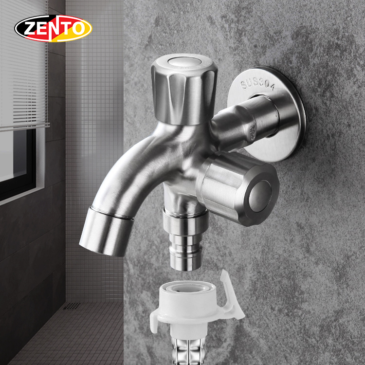 Vòi xả lạnh đa năng 2 đầu SUS725 (Washing machine faucet) Vòi xả lạnh đa năng 2 đầu SUS725 (Washing machine faucet)